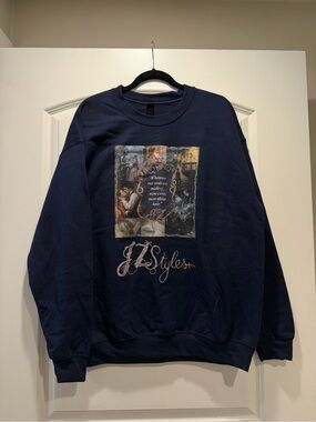 JZ Styles Navy Graphic Crewneck Sweatshirt